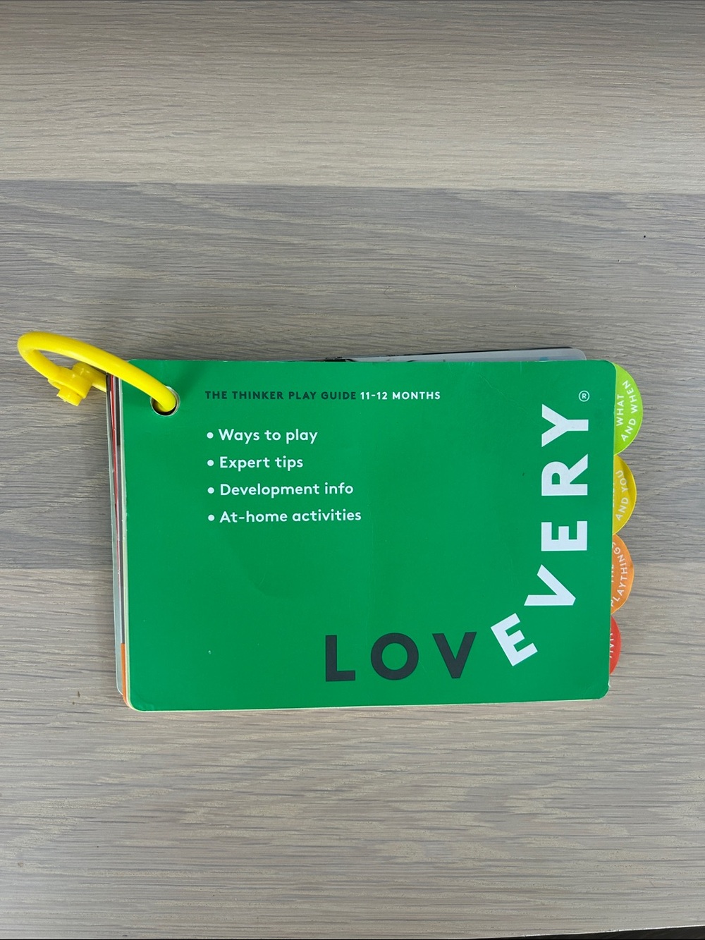Lovevery Green Play Guide for 11-12 Months - Development & Activity Cards